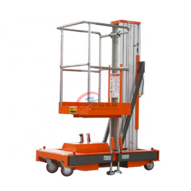 Hydraulic Single/Double Mast Aluminum Alloy Lift Platform Aerial Man lift
