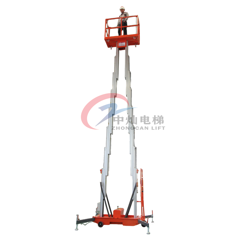 Hydraulic Single/Double Mast Aluminum Alloy Lift Platform Aerial Man lift