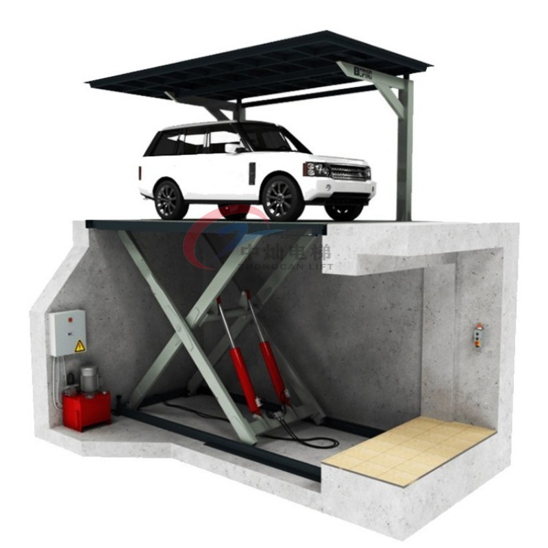 Single/Double Deck Underground Stationary Scissor Car Parking Lift for Home Garage